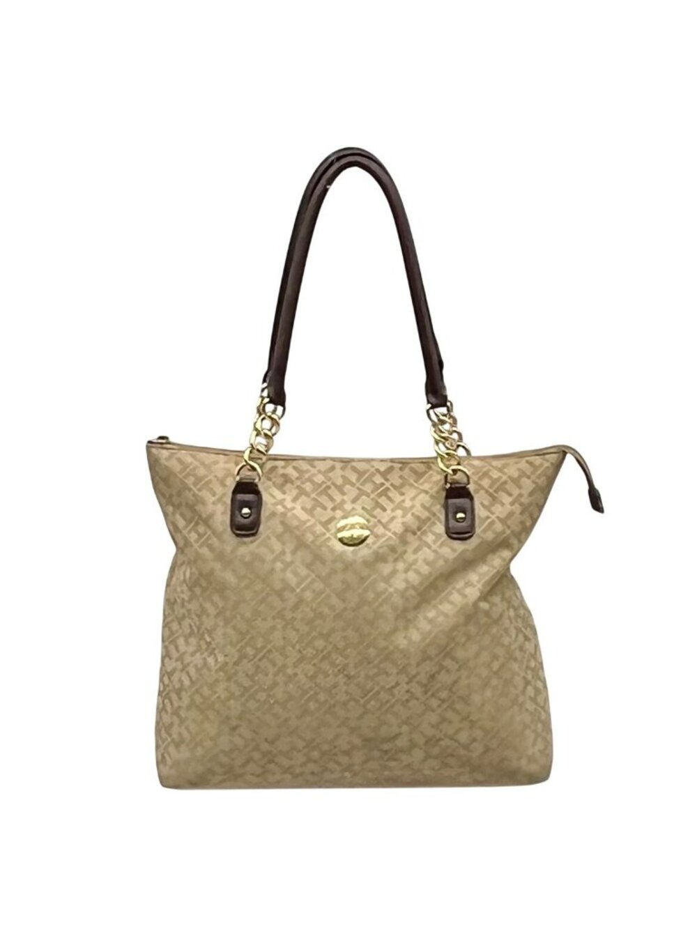 Tommy Hilfiger Tan Monogram Tote Bag